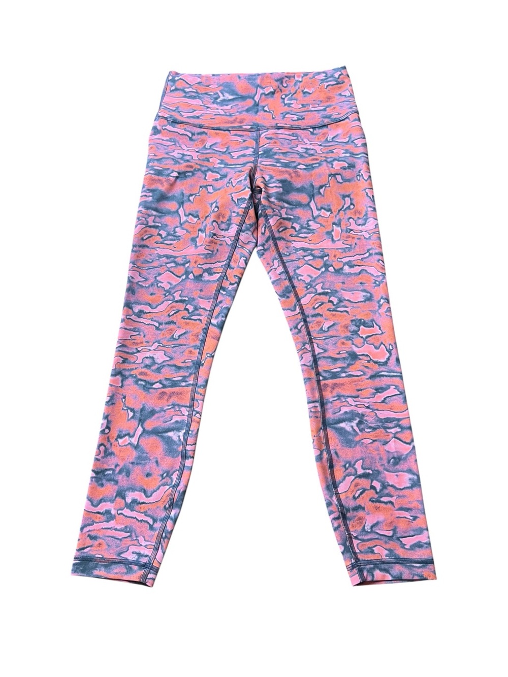 lululemon athletica Pink & Blue High-Rise Wunder Train Leggings Size 8